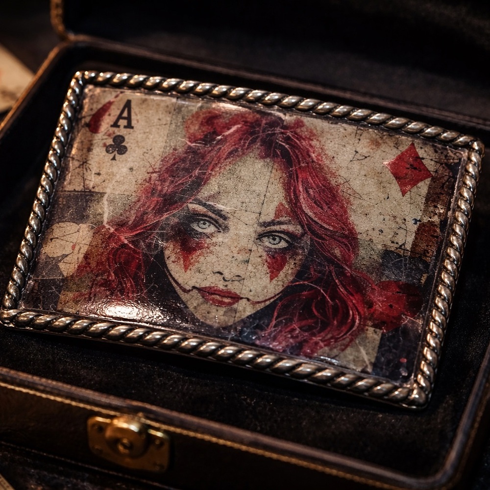 Vintage Playing Card Belt Buckle